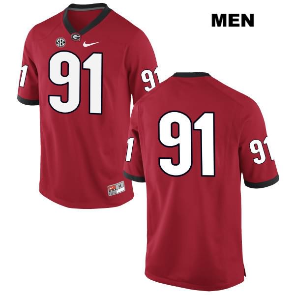 Georgia Bulldogs Men's Kolby Wyatt #91 NCAA No Name Authentic Red Nike Stitched College Football Jersey KMB3356NI